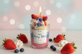 Wické Berry Bliss candle with fruit toppings on a white background