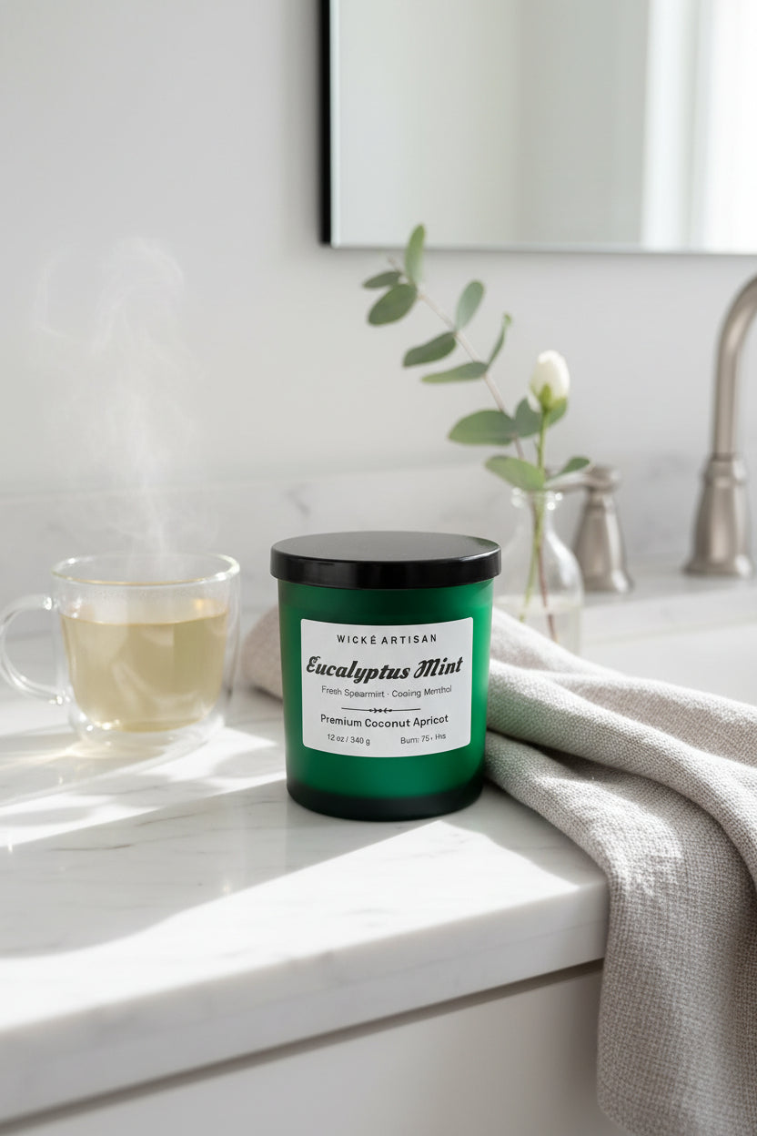 Wické coconut apricot wax melts, including Eucalyptus Mint — hand-poured in Canada