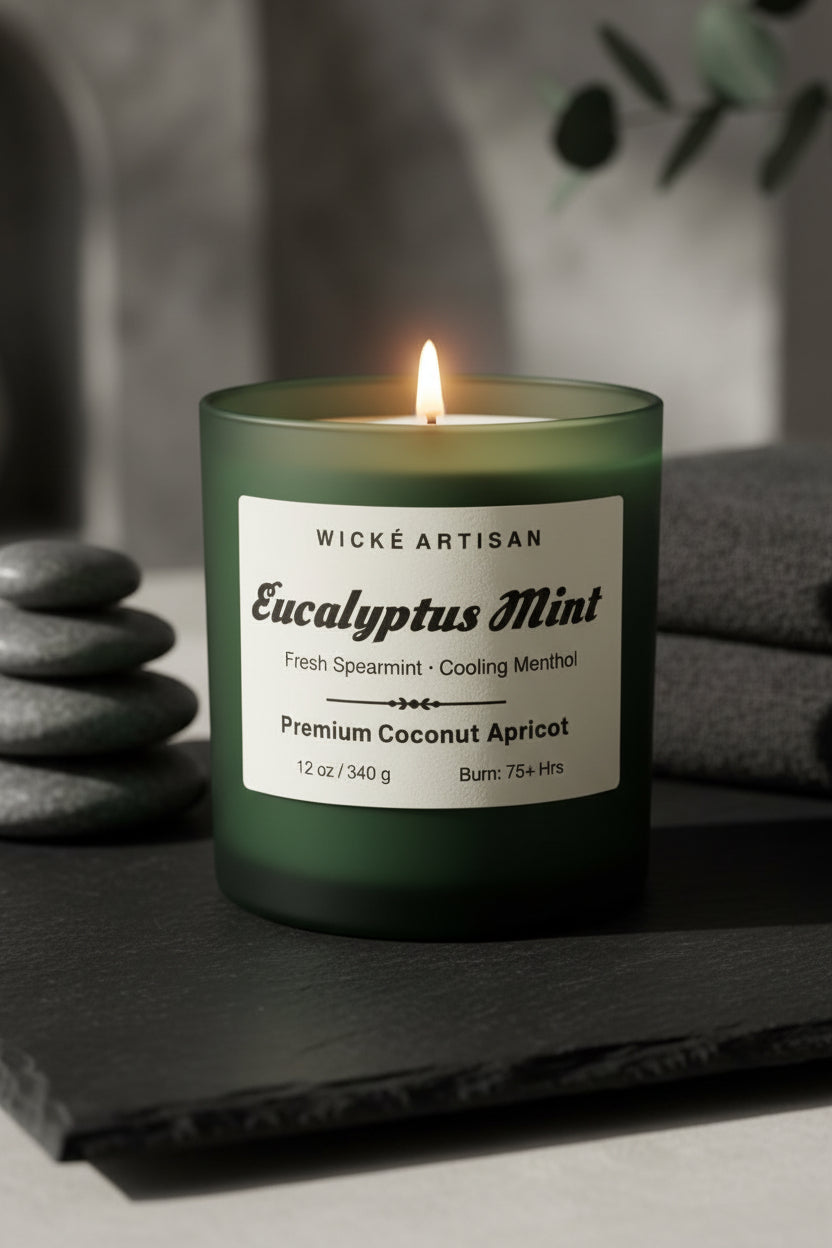 Wické Eucalyptus Mint — artisan candle in our coconut apricot wax blend