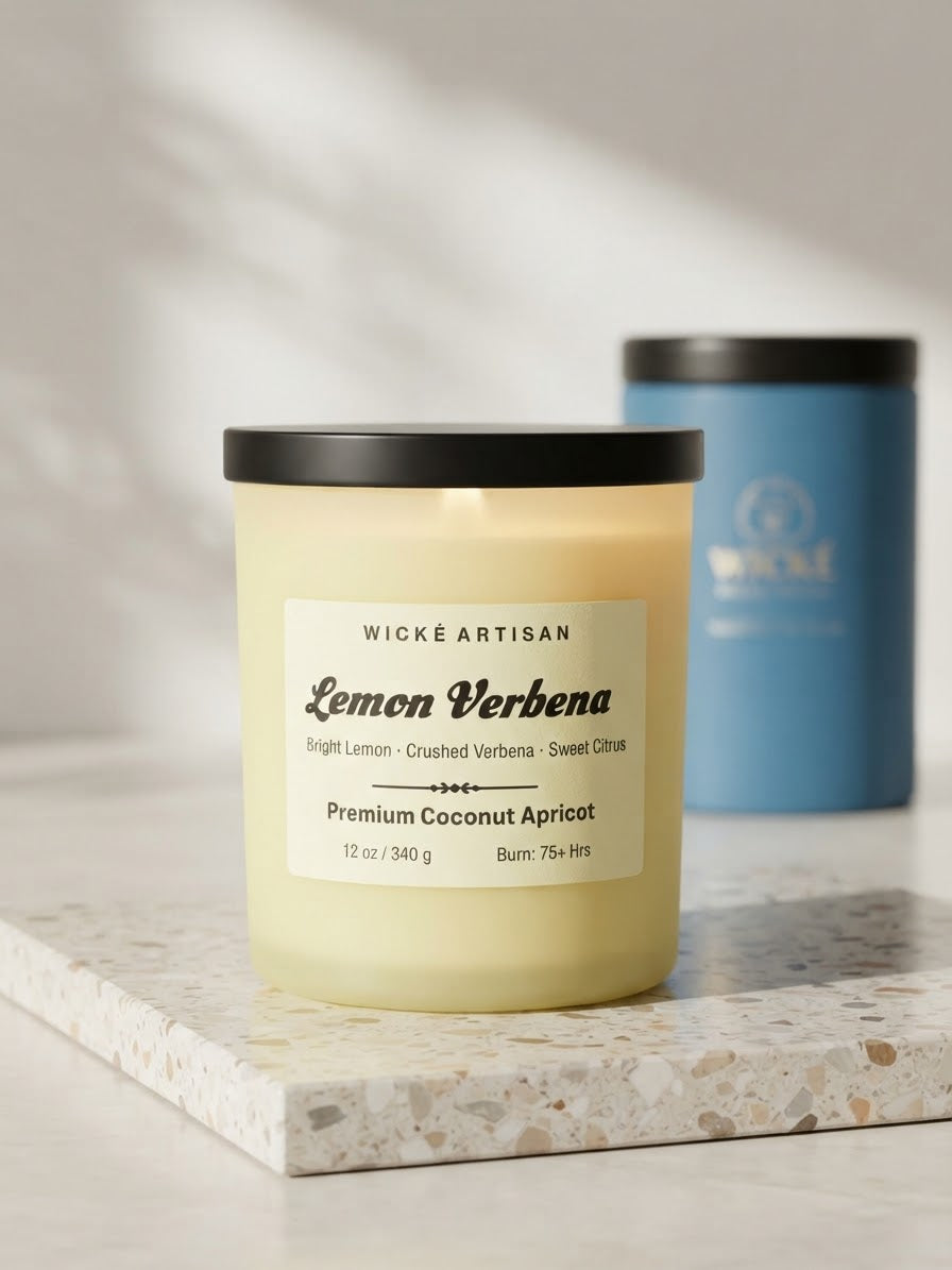 Wické Lemon Verbena — artisan candle in our coconut apricot wax blend