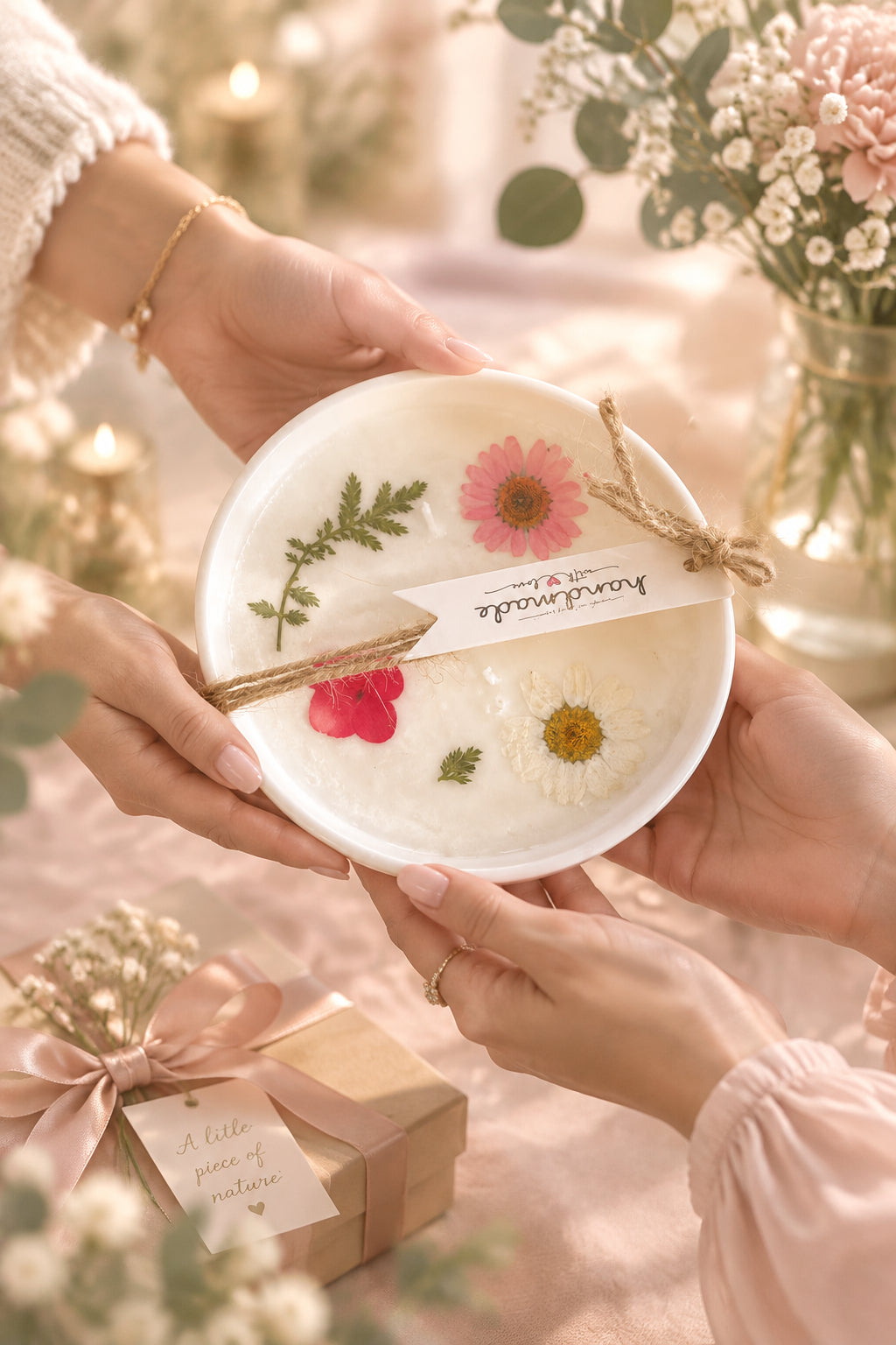 Pressed Flower Keepsake Candle | Gift Boxed, 9 oz