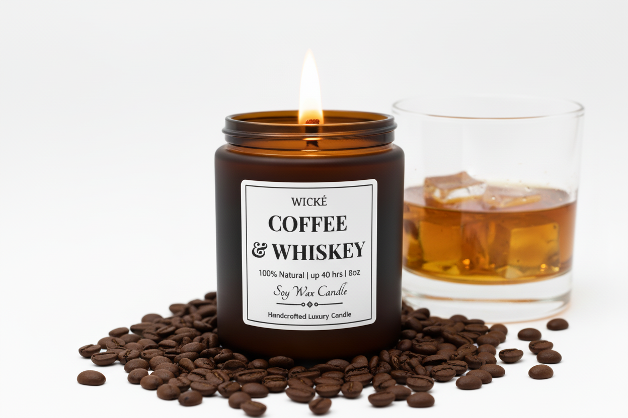 coffee and whiskey candle
